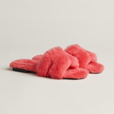 Hermes oran fur online sandal